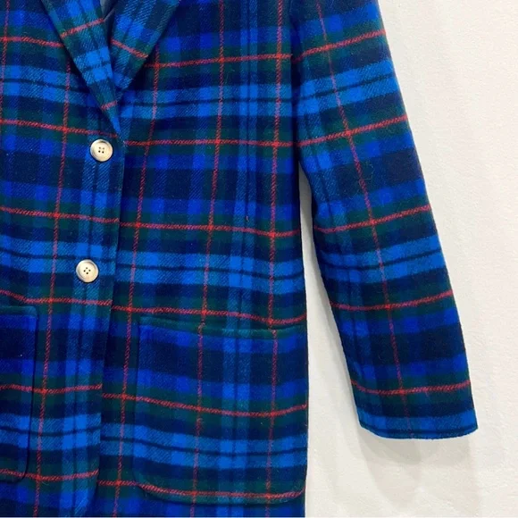 Pendleton Blue Plaid 100% Wool Jacket/Blazer - Picture 2 of 5